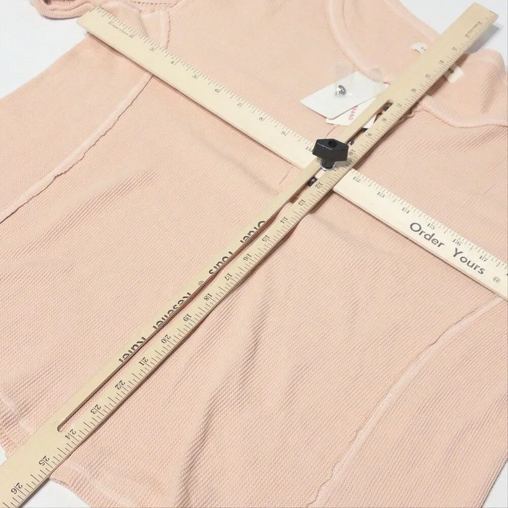 NWT Lucky Brand Pink Mixed Media Thermal Cable Knit Henley Top Women Size XL